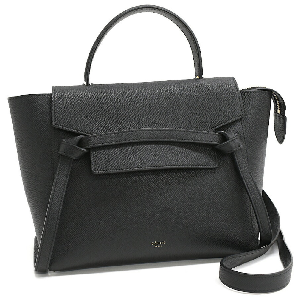 Celine Belt Bag Handbag Leather Black